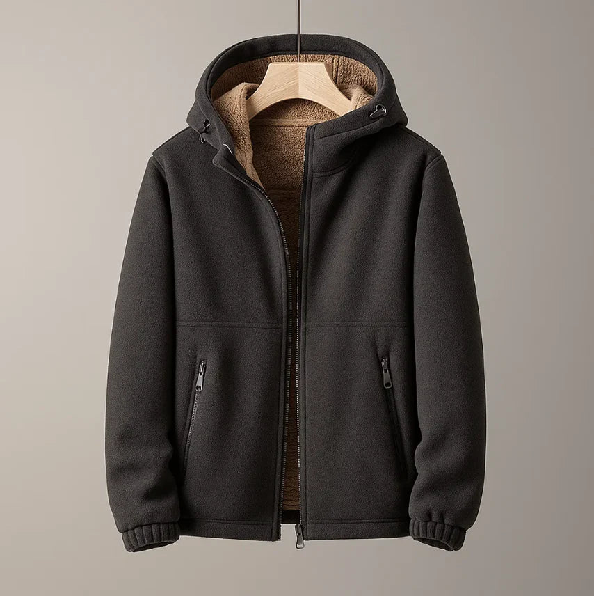 Hooded oversized coat - Black