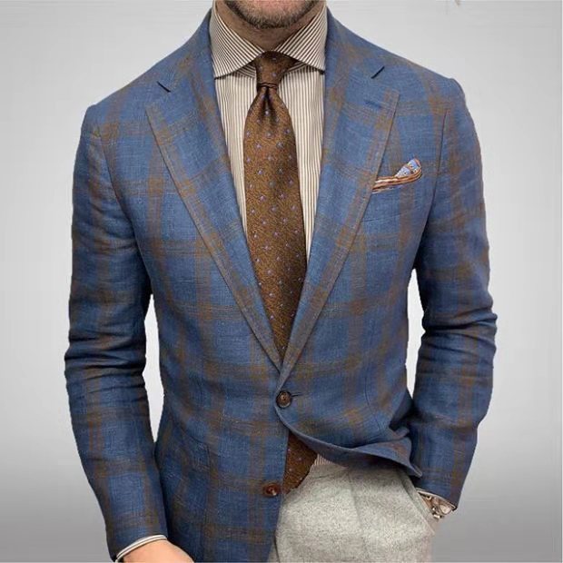 Business woven blazer - Blue