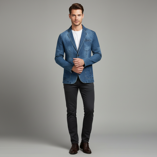 Men's Tailored Denim Blazer | Casual Stylish Jacket
