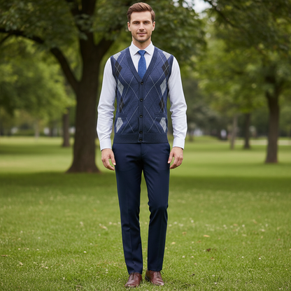Diamond Knit Vest | Men's Sweater Vest in Tailored Fit