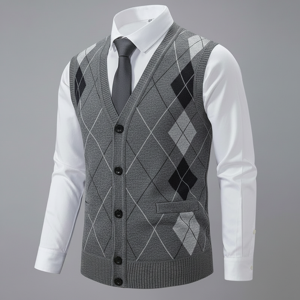 Diamond Knit Vest | Men's Sweater Vest in Tailored Fit