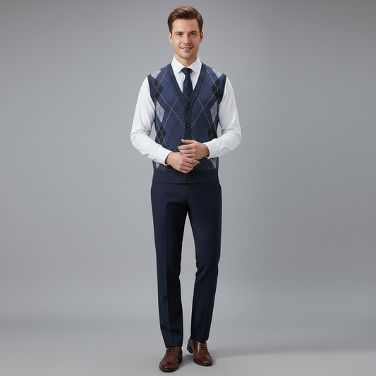Diamond Knit Vest | Men's Sweater Vest in Tailored Fit