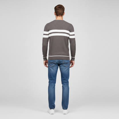 Eleganza Quotidiana | Striped Cotton-Poly Sweater for Men