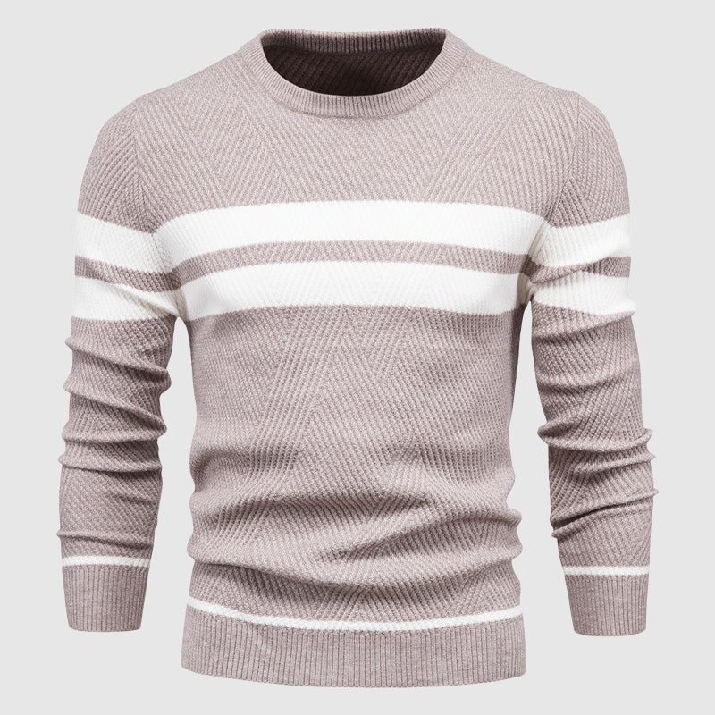 Eleganza Quotidiana | Striped Cotton-Poly Sweater for Men 3