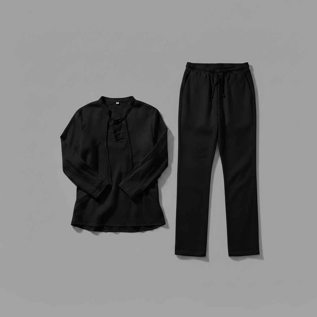 Milo | Men's Linen Set - White Two Piece Pants and Shirt