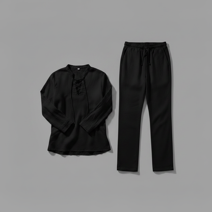 Milo | Men's Linen Set - White Two Piece Pants and Shirt