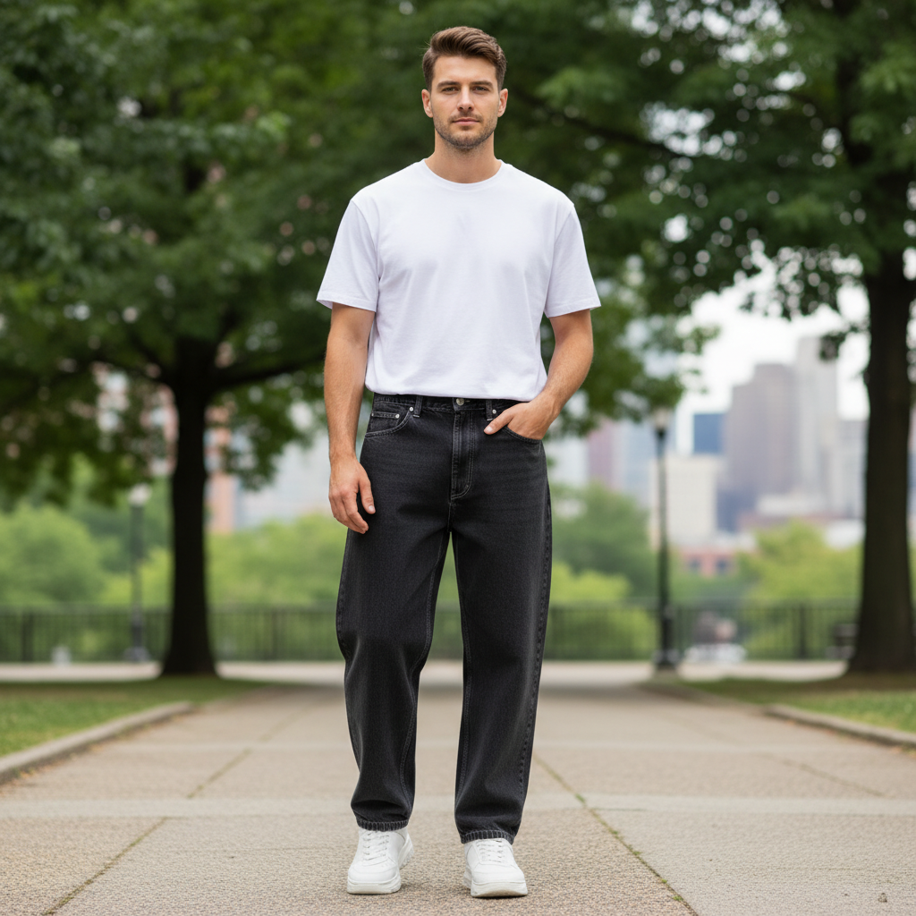 Loose Fit Wide Leg Jeans | Comfortable Men's Baggy Denim Pants