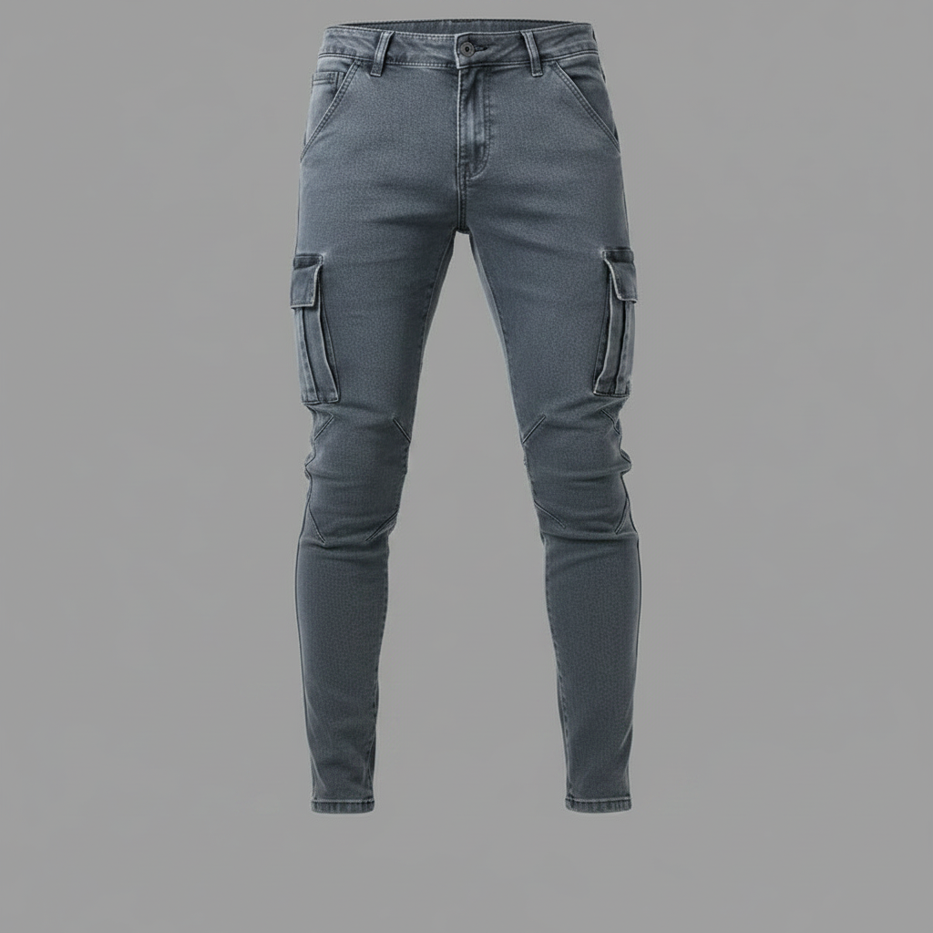 Men's Cargo Jeans | Multi-Pocket Durable Fit for All Seasons
