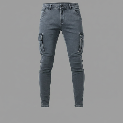 Men's Cargo Jeans | Multi-Pocket Durable Fit for All Seasons