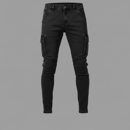 Men's Cargo Jeans | Multi-Pocket Durable Fit for All Seasons