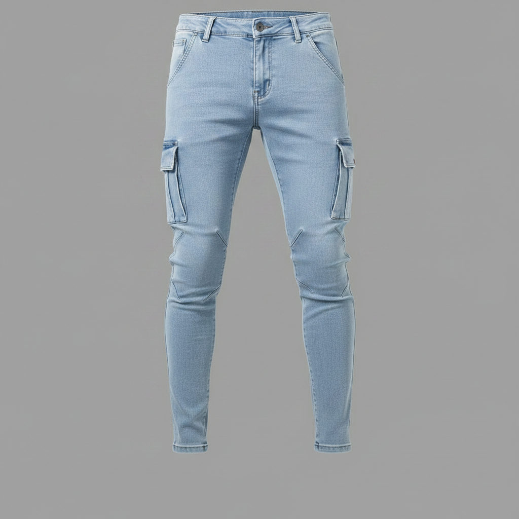Men's Cargo Jeans | Multi-Pocket Durable Fit for All Seasons
