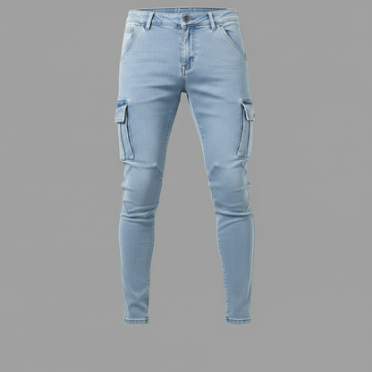 Men's Cargo Jeans | Multi-Pocket Durable Fit for All Seasons