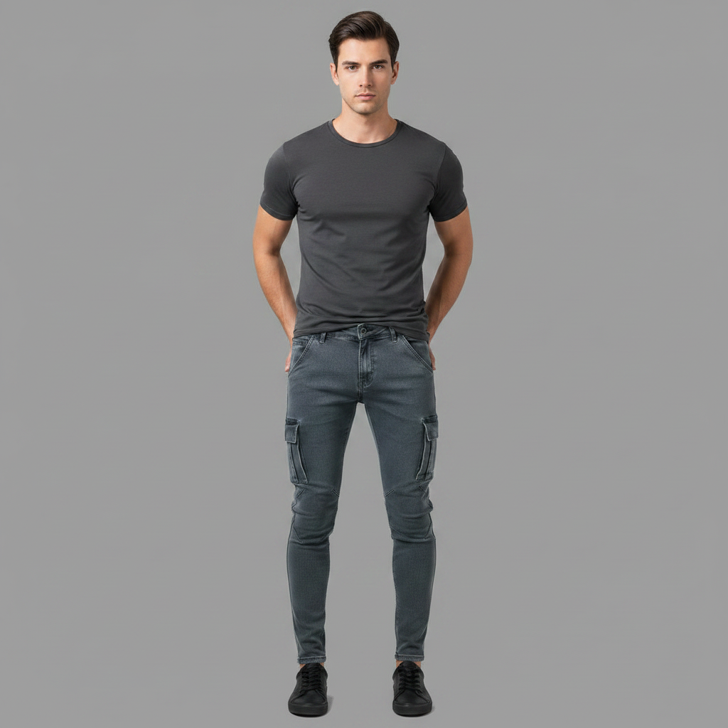Men's Cargo Jeans | Multi-Pocket Durable Fit for All Seasons