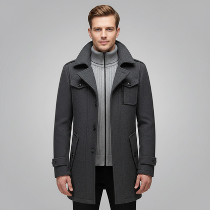Men's 2-in-1 Winter Coat with Removable Liner for Wind Protection