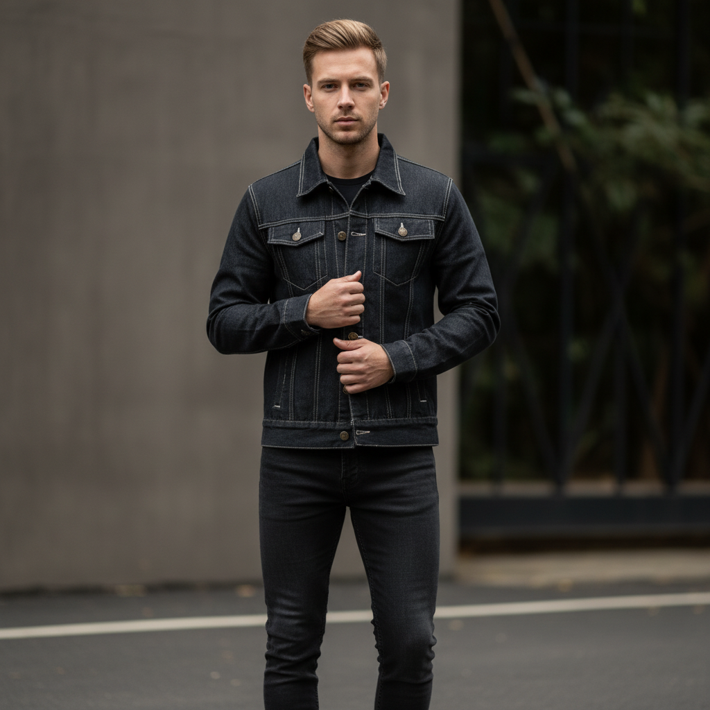 Men's Denim Jacket | Classic Trucker Cut Casual Outerwear