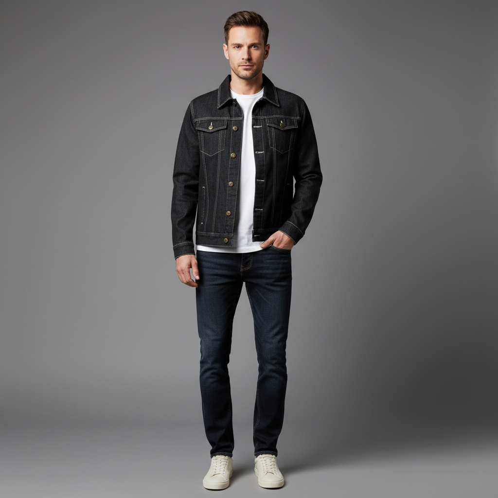 Men's Denim Jacket | Classic Trucker Cut Casual Outerwear