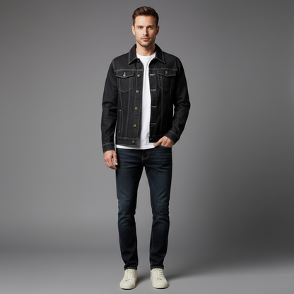 Men's Denim Jacket | Classic Trucker Cut Casual Outerwear