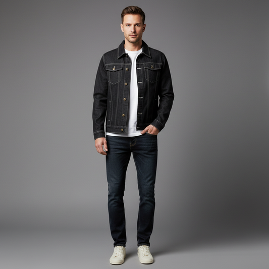 Men's Denim Jacket | Classic Trucker Cut Casual Outerwear