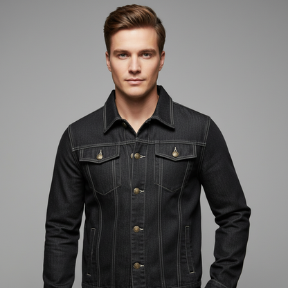 Men's Denim Jacket | Classic Trucker Cut Casual Outerwear