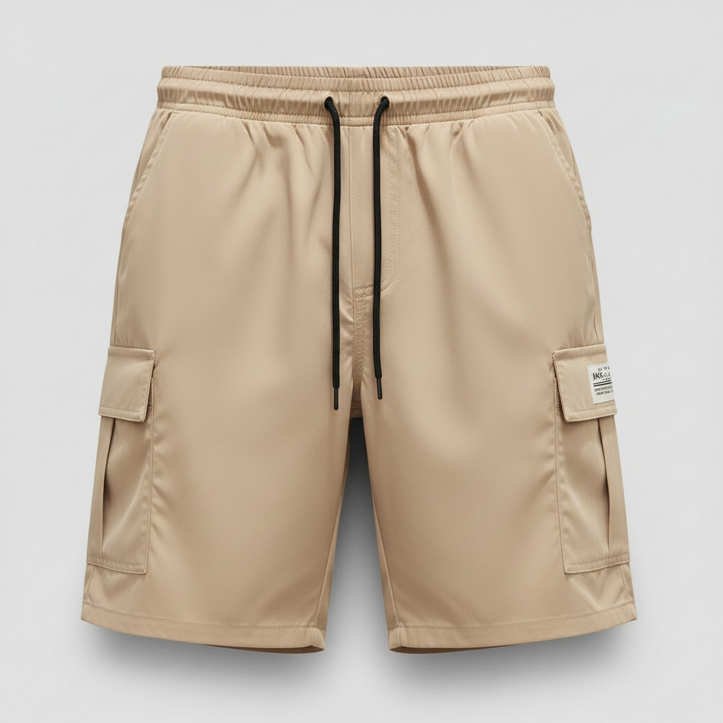 Men's Drawstring Cargo Shorts | Relaxed Fit Above Knee