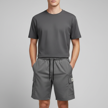 Men's Drawstring Cargo Shorts | Relaxed Fit Above Knee