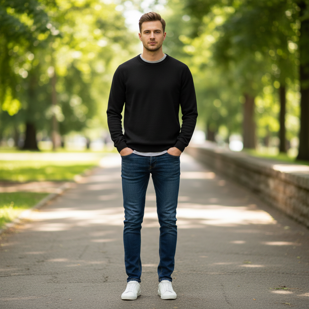 Men's Lightweight Knit Crew Neck Sweater | Casual Fashion