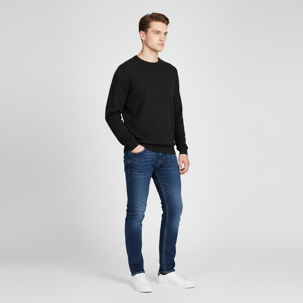 Men's Lightweight Knit Crew Neck Sweater | Casual Fashion