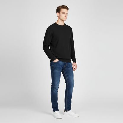 Men's Lightweight Knit Crew Neck Sweater | Casual Fashion