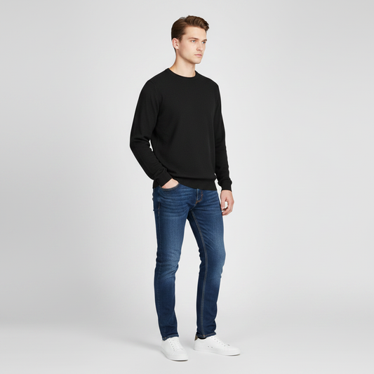 Men's Lightweight Knit Crew Neck Sweater | Casual Fashion