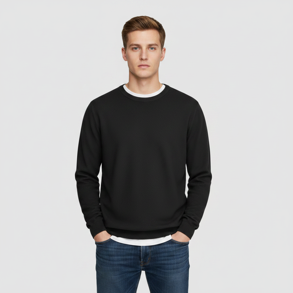 Men's Lightweight Knit Crew Neck Sweater | Casual Fashion