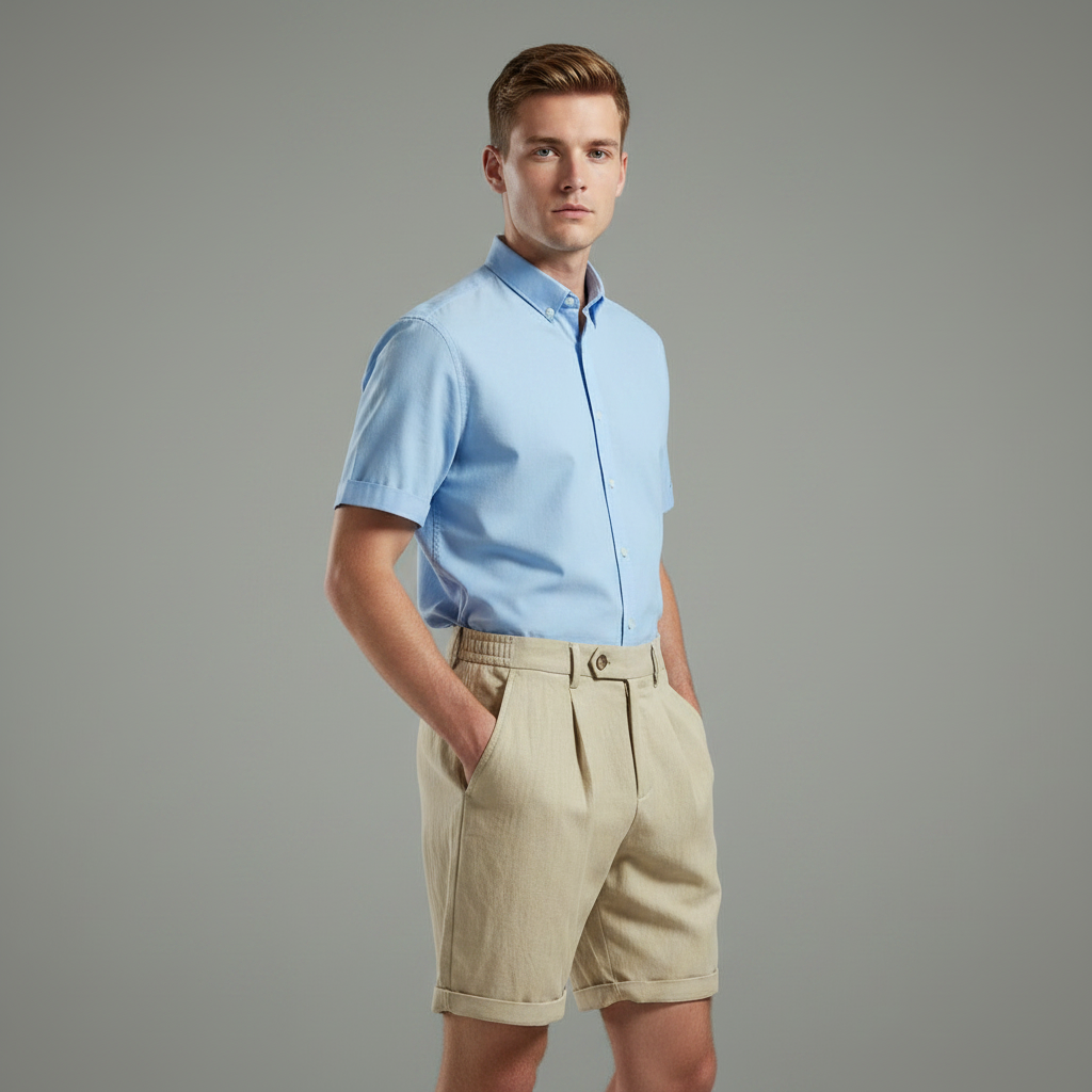 Men's Pleated Chino Shorts | Lightweight Casual Wear