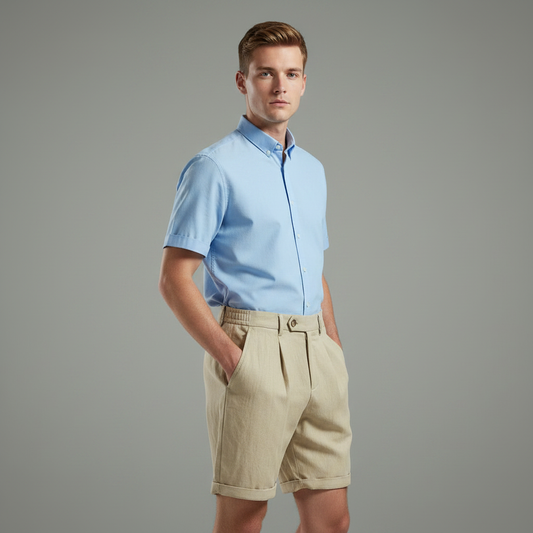 Men's Pleated Chino Shorts | Lightweight Casual Wear