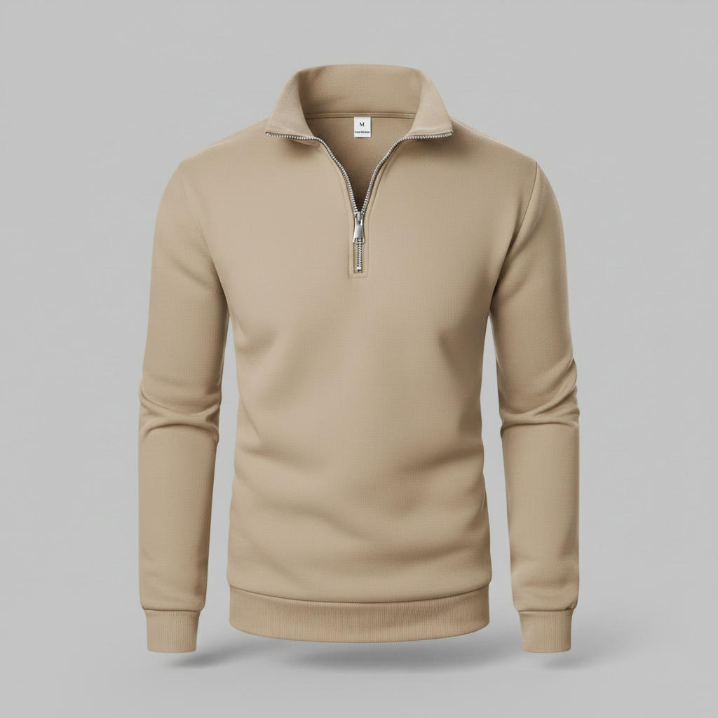 Men's Quarter-Zip Sweatshirt with Stand Collar | Men's Sweatshirt