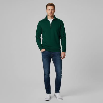 Men's Quarter-Zip Sweatshirt with Stand Collar | Men's Sweatshirt