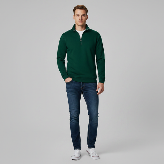 Men's Quarter-Zip Sweatshirt with Stand Collar | Men's Sweatshirt