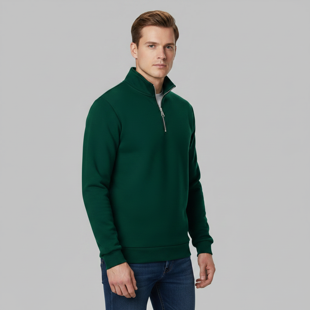 Men's Quarter-Zip Sweatshirt with Stand Collar | Men's Sweatshirt