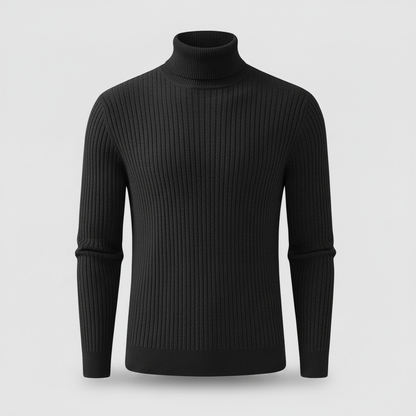 Men's Ribbed Turtleneck Sweater | Slim Fit Knit Top