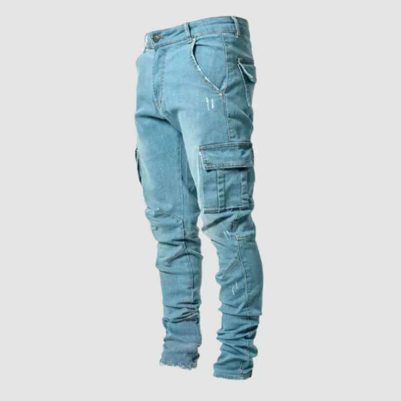 Men's Slim-Fit Stretch Denim Cargo Pants | Cargo Pants