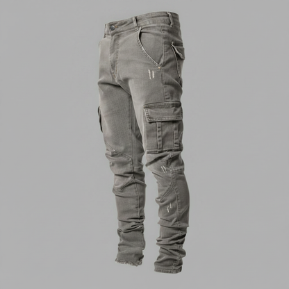 Men's Slim-Fit Stretch Denim Cargo Pants | Cargo Pants