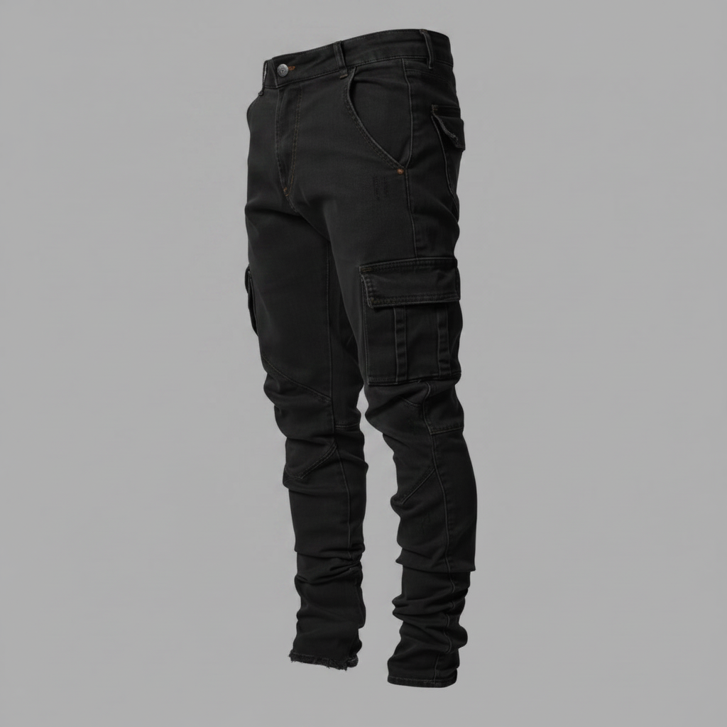Men's Slim-Fit Stretch Denim Cargo Pants | Cargo Pants