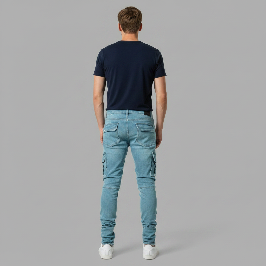 Men's Slim-Fit Stretch Denim Cargo Pants | Cargo Pants