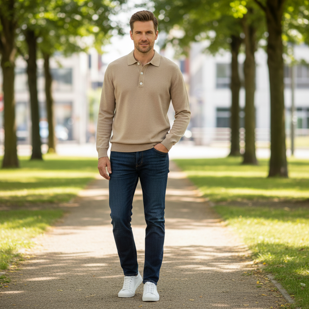 Men's Classic Long Sleeve Polo Shirt | Casual Polo Shirts