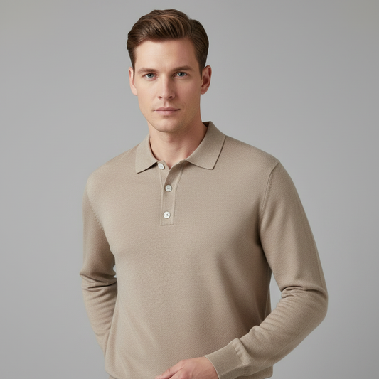 Men's Classic Long Sleeve Polo Shirt | Casual Polo Shirts