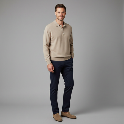 Men's Classic Long Sleeve Polo Shirt | Casual Polo Shirts