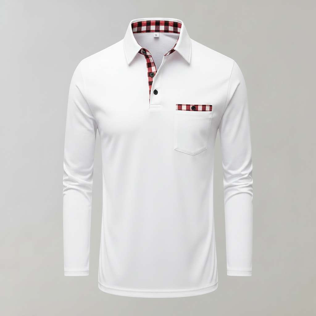 Men's Long Sleeve Polo | Classic Fit Polo Shirt