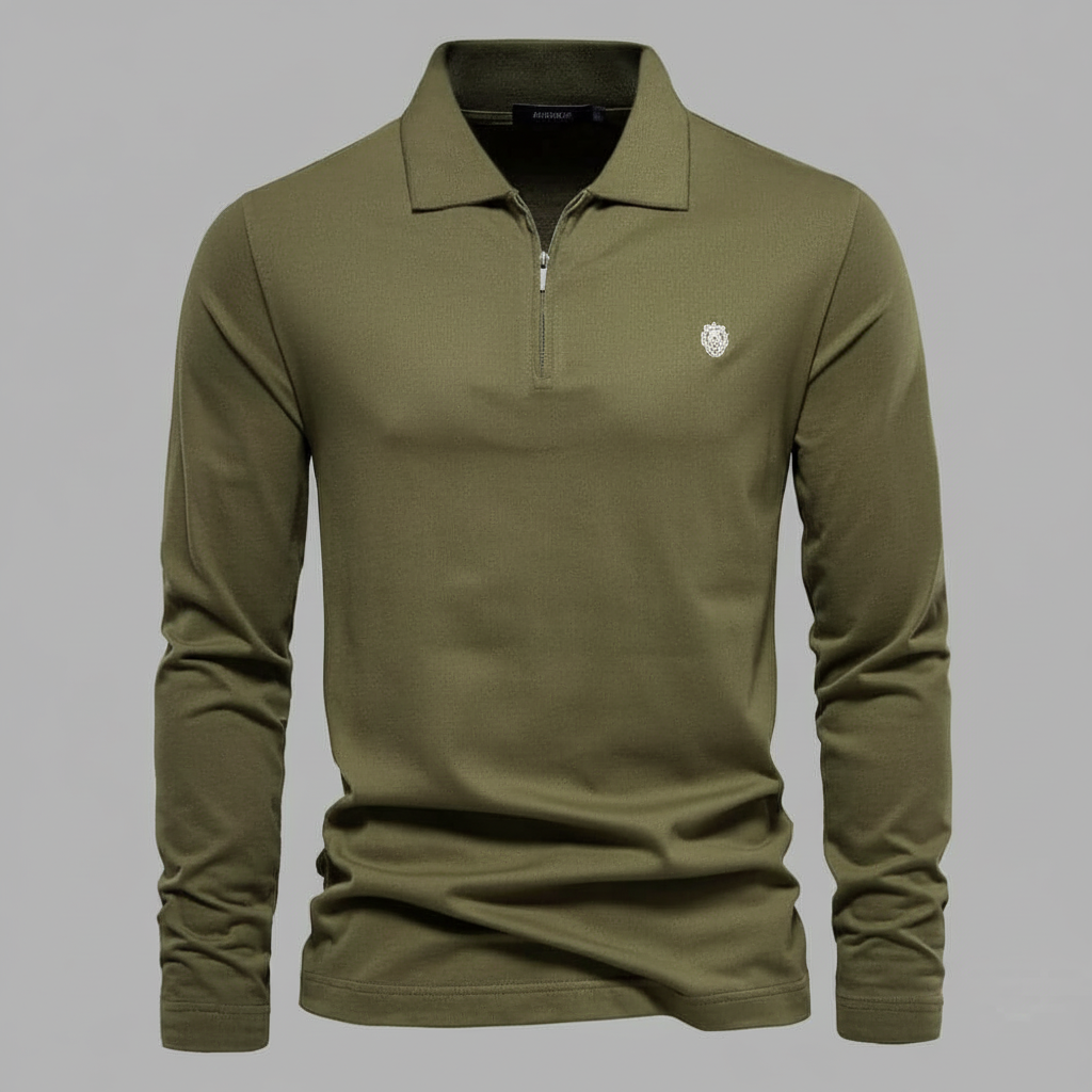 Men's Long Sleeve Polo | Half-Zip Casual Shirt