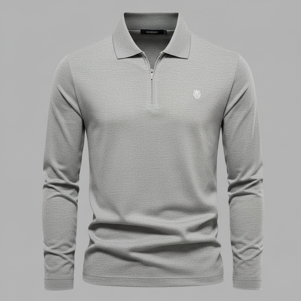 Men's Long Sleeve Polo | Half-Zip Casual Shirt