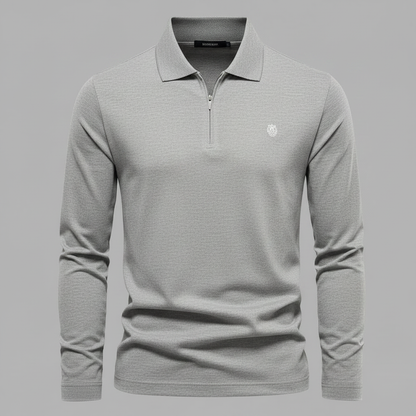 Men's Long Sleeve Polo | Half-Zip Casual Shirt