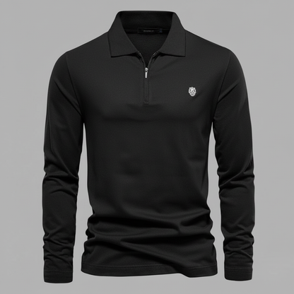Men's Long Sleeve Polo | Half-Zip Casual Shirt