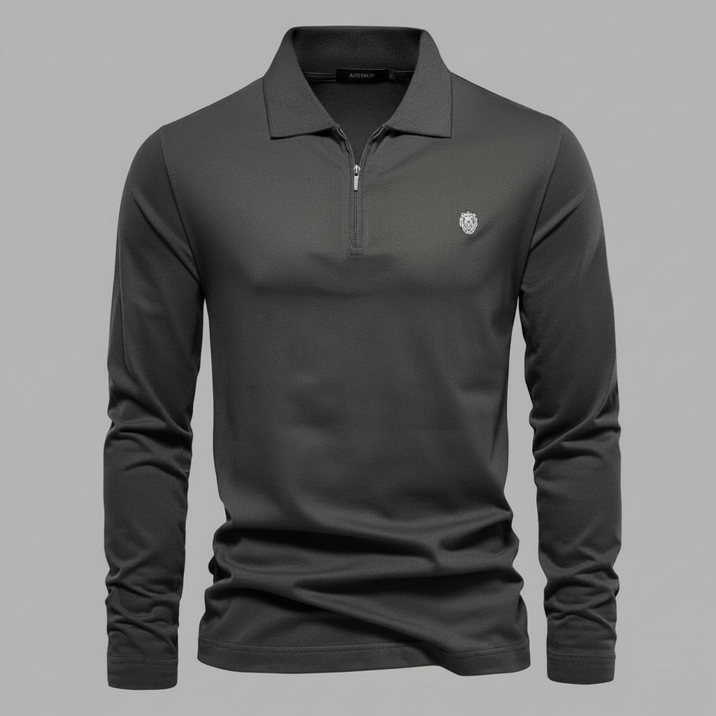 Men's Long Sleeve Polo | Half-Zip Casual Shirt